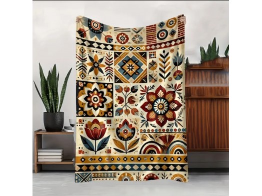 Koc Boho Patchwork 150x230 cm – Stylowa Narzuta i Koc