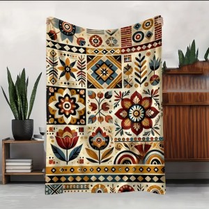 Koc Dekoracyjny Boho Patchwork Folk
