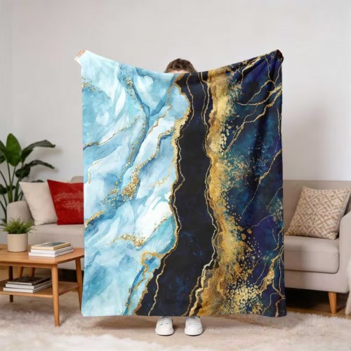 Luksusowy Koc i Narzuta we Wzory Fluid Art