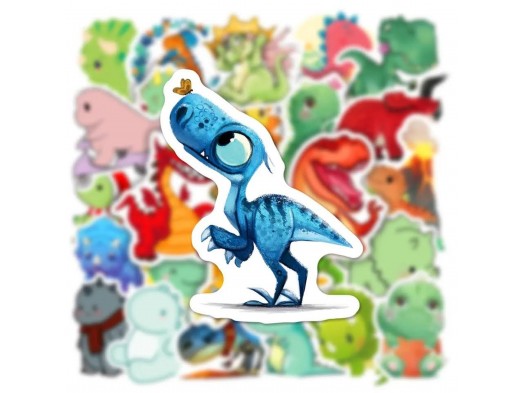 DINOZAURY V3 DINO Naklejki na walizkę STICKER MIX