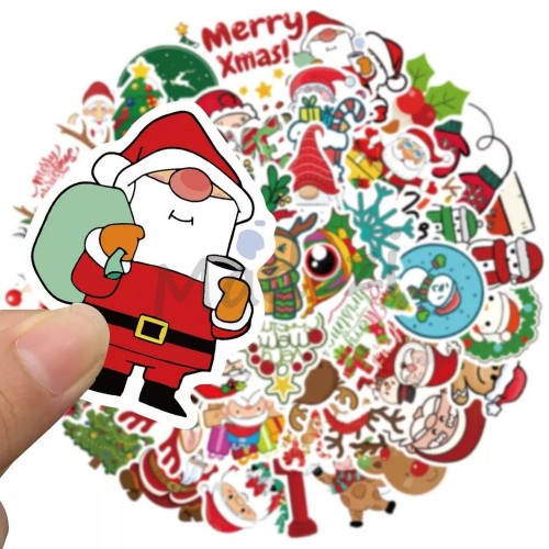 Naklejki Świąteczne Nowy Rok, Santa Claus Bałwanek jeleń Rudolf Stickers Naklejki Świąteczne Nowy Rok, Santa Claus Bałwanek jeleń Rudolf Stickers