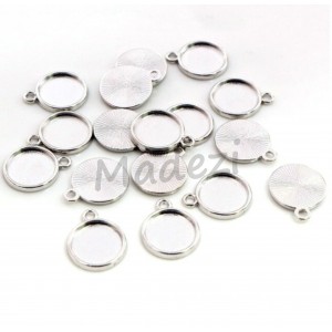 Baza medalion zawieszka do kaboszon 10 mm Platyna