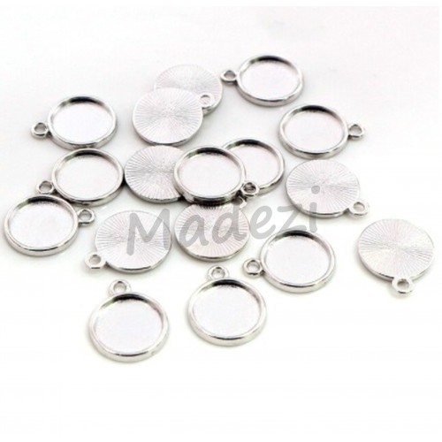 Baza medalion zawieszka do kaboszon 10 mm Platyna