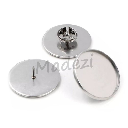 Baza przypinki na kaboszon 20 mm Platyna Baza przypinki na kaboszon 20 mm Platyna