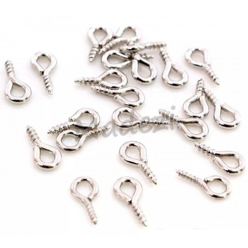 Małe szpilki z oczkiem w kałcie mini Gwintowane śruba 5*10mm Platyna Małe szpilki z oczkiem w kałcie mini Gwintowane śruba 5*10mm Platyna